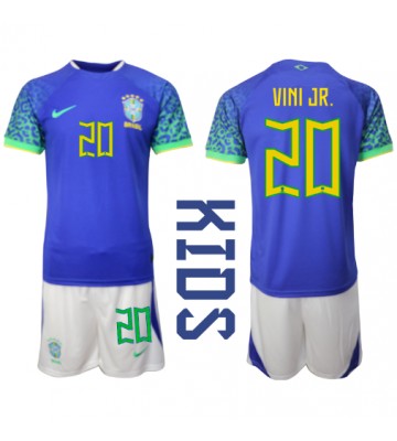 Brazylia Vinicius Junior #20 Koszulka Wyjazdowych Dziecięca MŚ 2022 Krótki Rękaw (+ Krótkie spodenki)